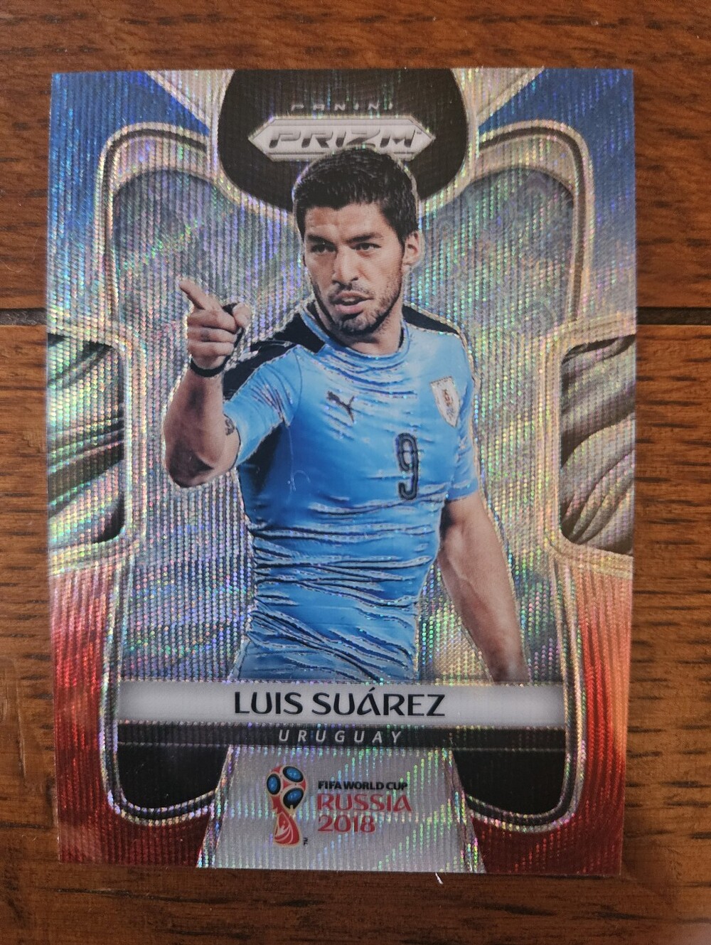 Panini Prizm Blue and Silver Luis Suárez Trading Card